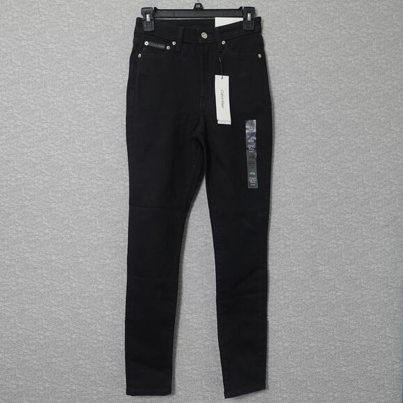 Calvin Klein Jeans Women's Original High Rise Skinny Black Denim- W25 Short - Picture 1 of 10